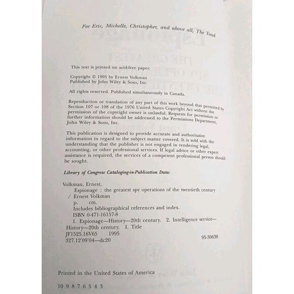 Espionage: The Greatest Spy Operations of the Twentieth Century Ernest Volkman - Picture 7 of 16